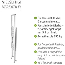 Wenko Alu-Design Klapptrittleiter 2 Stufen weiß