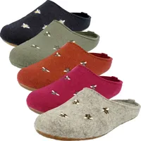 HAFLINGER Everest Api Filzpantofffeln mit Applikation Steingraumeliert (84), Gr. 38