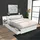 le quai des affaires - Bett City 140x190 + Kopfteil Nachttisch + 1 Schublade / Weiß/ 216x216x80 Cm