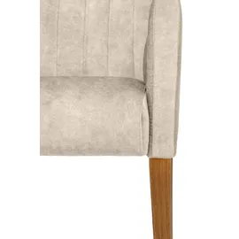 Home Affaire "King", weiß (milky, Eiche natur), B:60cm H:92cm T:65cm, Massivholz, Polyester, Stühle, Esszimmerstuhl, Beingestell Massivholz Eiche oder Buche wengefarben