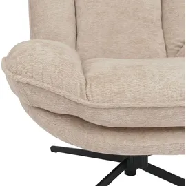 MCW Relaxsessel MCW-P32 Chenille 370 g/m2 70 x 100 x 80 cm Creme mit Hocker