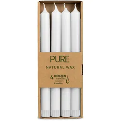 Pure Natural Wax Stabkerzen - natur (4er Pack)