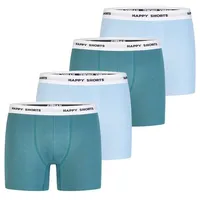 Happy Shorts Boxer Jersey türkis / hellblau L 4er Pack