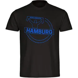 multifanshop Kinder T-Shirt - Hamburg - Meine Fankurve - Druck blau - Kind