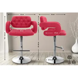 CLP Barhocker Dublin Stoff rot/chrom