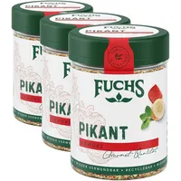 Fuchs Gewürze - Pikant Gewürz - pikantes Allrounder-Gewürz ohne Salz für Rührei oder Steak - natürliche Zutaten - 60 g in wiederverwendbarer, recyclebarer Dose (Packung mit 3)