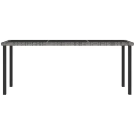 vidaXL Garten-Esstisch Grau 180x70x73 cm Poly Rattan
