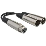 Hosa YXM-121, Y Cable, XLR3F to Dual XLR3M, 6 in