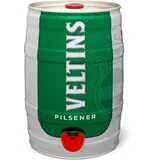 VELTINS Pilsener 5 Liter Bierfass mit Zapfhahn, Pfandfrei 4,8% Vol