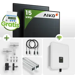 15 kWp PV-Anlage 33x Aiko 460Wp Fullblack Glas-Glas