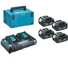 Makita Power Source Kit 18 V Li-Ion 4 x 5,0 Ah + DC18RD Ladegerät + Makpac 197626-8