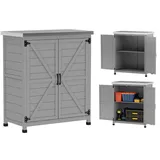 Outsunny Gartenschrank - 79Lx43Wx92Hcm - Grau