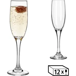 Sektglas LIBBEY "Libbey 12er Set -EMBASSY-", transparent, H:22,00cm Ø:7,00cm, Glas, Trinkgefäße, 177 ml, hochwertig verarbeitet, im modernen Design