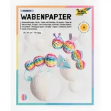 Folia Wabenpapier "Regenbogen", 21 x 33 cm, 4 Blatt