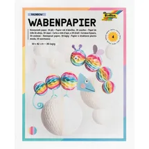 Folia Wabenpapier "Regenbogen", 21 x 33 cm, 4 Blatt