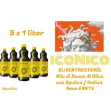 ICONICO 5 L Olio di Sansa di Oliva/Olivenöl zum Kochen/Braten - Apulien -5x1 L