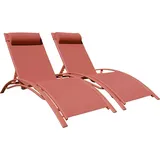 Happy Garden Galapagos 2er Set Sonnenliegen 200 x 65 x 30 cm Orange