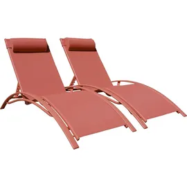Happy Garden Galapagos 2er Set Sonnenliegen 200 x 65 x 30 cm Orange