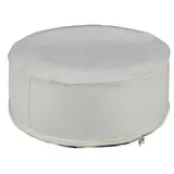 Relaxdays Aufblasbarer Hocker, Outdoor Pouf für Garten, Balkon, Camping, Sitzhocker rund, Hxd: 26x56 cm, Sitzpouf, Creme