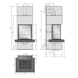 Oranier | Heizkamin | Club Tre II Beton | 8 kW | Sims Beton Schiefer