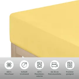 MY HOME Spannbettlaken Microfaser-Jersey 200 x 200 cm gelb