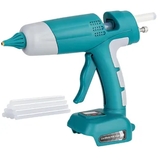 Kabelloses Heißklebepistolen-Set für Makita 18v LXT Akku, LED Digital Heißklebepistole mit 10 Stück 0,43'' Heißklebesticks für Heimreparaturen, Kunst und Handwerk (Batterie nicht enthalten)