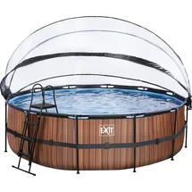 EXIT TOYS Wood Pool 488 x 122 cm inkl. Sandfilterpumpe + Abdeckung