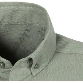 H.I.S. Kurzarmhemd "Regular Fit", Herren, Gr. L (41/42), N-Gr, grün (salbei), Web, Obermaterial: 100% Baumwolle, unifarben, regular fit, Rundhals, abgesteppte Kante, Hemden, in hochwertiger Struktur Optik