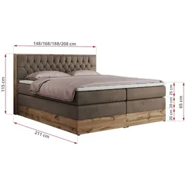 MKS Meble Amore King 180 x 200 cm H3 Braun