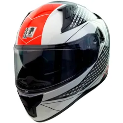 Motorradhelm RÖMER HELME "Integralhelm Eifel" Gr. M, schwarz-weiß (weiß, schwarz, rot), Helme, M Kopfumfang: 57cm - 58cm, mit integriertem Sonnenvisier