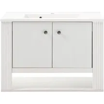 Home Affaire Waschtisch HOME AFFAIRE "WESTMINSTER, Waschbeckenunterschrank inkl. Waschbecken, Metallgriffe", weiß (pinie weiß dekor), B:80cm H:58cm T:46cm, Waschtische, Waschtisch, in 2 Farben verfügbar, hängend, inkl. Waschbecken, Breite 80 cm