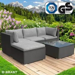 Polyrattan Garten Lounge Set ROYAL schwarz