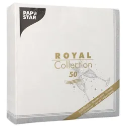 250 Servietten `ROYAL Collection` 1/4-Falz 40 cm x 40 cm silber `Festivities`