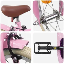 vidaXL Kinderfahrrad 16 Zoll RH 0 cm Hellrosa