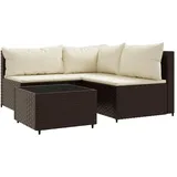 vidaXL Garten Lounge Set 4-tlg. Braun