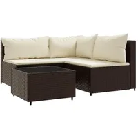 vidaXL Garten Lounge Set 4-tlg. Braun