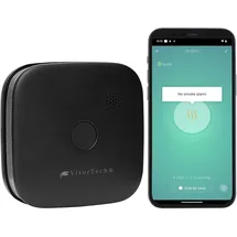 VisorTech Kompakter WLAN-Design-Rauchwarnmelder ZX3720 schwarz inkl. App