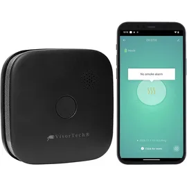 VisorTech Kompakter WLAN-Design-Rauchwarnmelder ZX3720 schwarz inkl. App