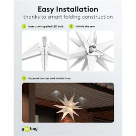 goobay LED Weihnachtsstern 3D Ø 56 cm weiß