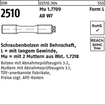 Hörger & Geßler Schraubenbolzen DIN 2510 Dehnschaft M24 x 180 2 Stück