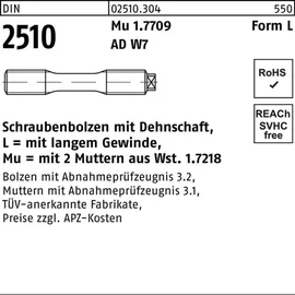 Hörger & Geßler Schraubenbolzen DIN 2510 Dehnschaft M24 x 180 2 Stück
