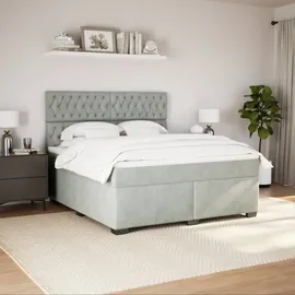 vidaXL Boxspringbett 180 x 200 cm Hellgrau