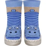 Playshoes Baby - Jungen Hüttenschuh Nilpferd Blau 19/22