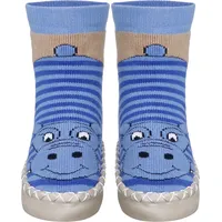 Playshoes Baby - Jungen Hüttenschuh Nilpferd Blau 19/22