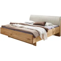 Wiemann Holzbett WIEMANN "Cardiff, Bettgestell, Bettrahmen, teilmassiv, mit Polsterkopfteil", bianco, eiche teilmassiv, B:200cm L:200cm, Betten, Fußteil aus Massivholz, verschiedene Größen