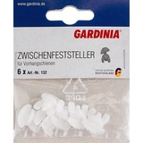 GARDINIA Zwischenfeststeller für Vorhangschienen GE und P2Ü, Kunststoff, Weiß, 6-er Pack