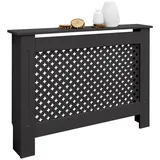 ECD Germany Heizkörperverkleidung Wabenmuster 112x19x82 cm Schwarz MDF
