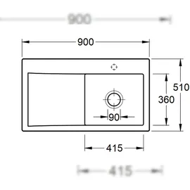 Villeroy & Boch Subway Style 50 rechts stone white + Handbetätigung