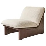 Tikamoon Sessel Folk aus massivem Mindiholz und ecrufarbenem Stoff ,1-Sitz