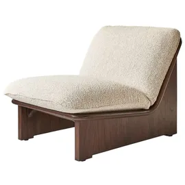 Tikamoon Sessel Folk aus massivem Mindiholz und ecrufarbenem Stoff ,1-Sitz